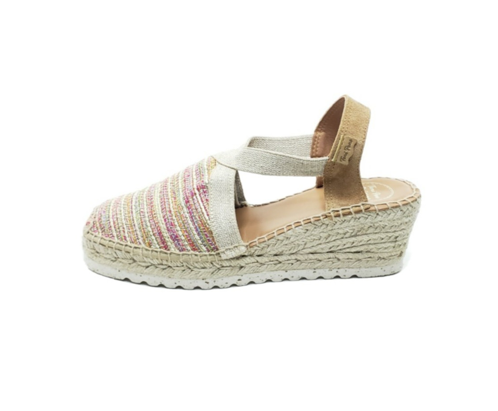 Toni Pons Terra Womens Wedge Espadrille Sandals Multicolor Beige Size 9